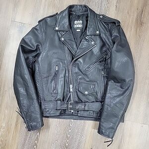 Highway One Leather Motorcycle Jacket Size Large